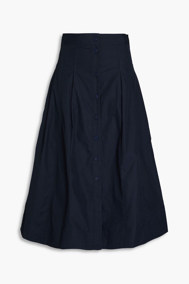 Ulla Johnson - Petra pleated cotton-poplin midi skirt - Blue - US 00