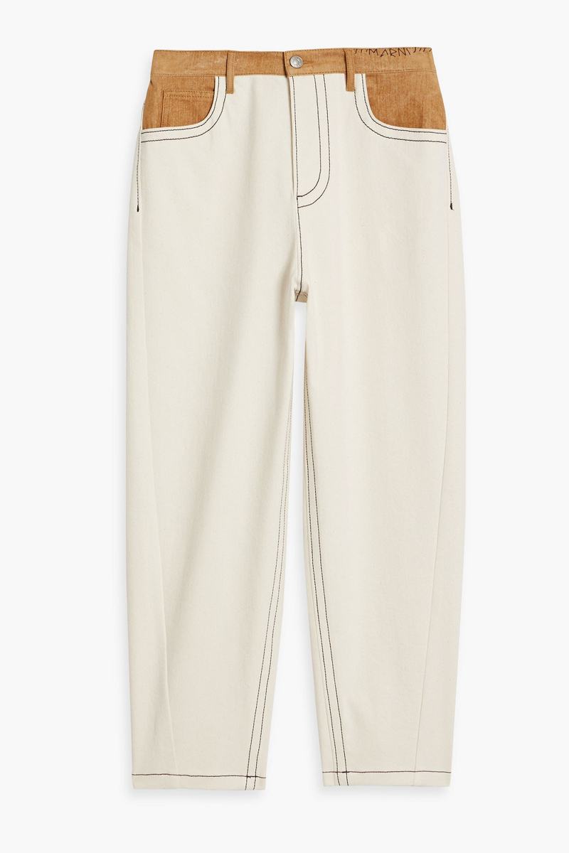 marni - two-tone high-rise tapered jeans - white - it 44