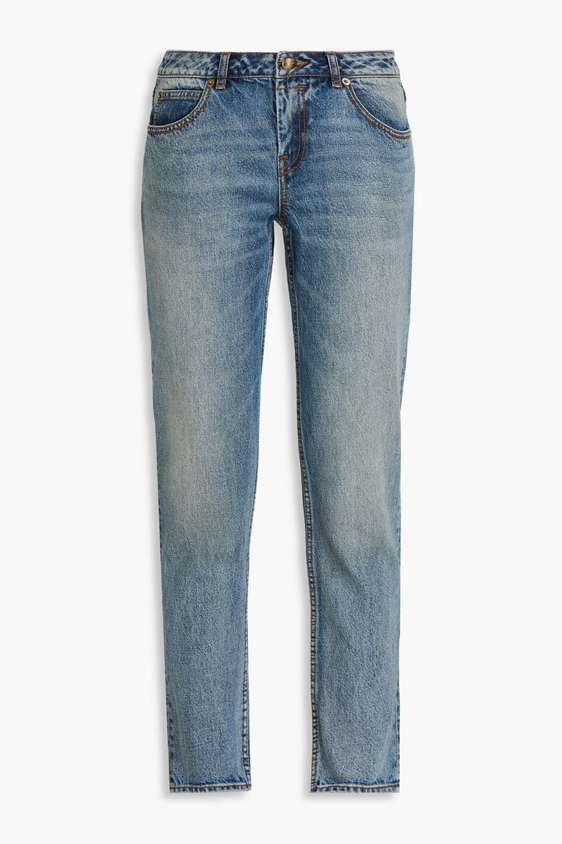 zimmermann - faded mid-rise tapered jeans - blue - 25