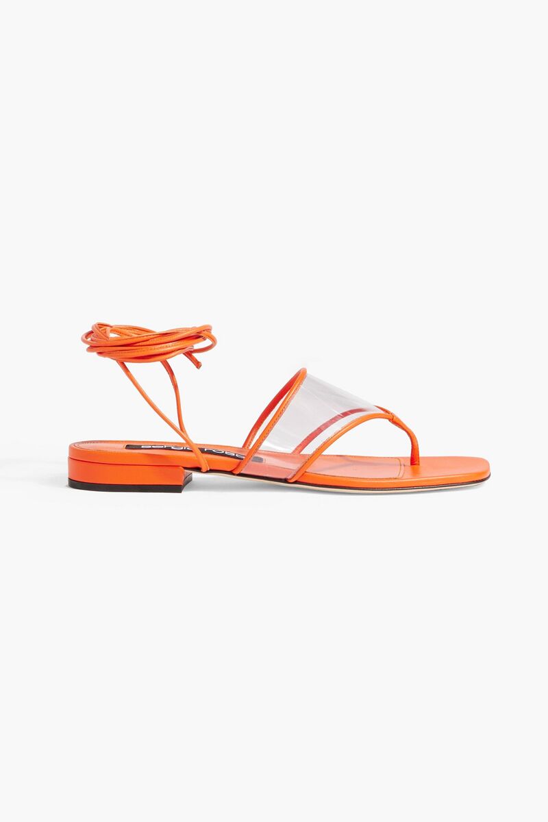 Sergio Rossi - sr Lunettes 15 leather and PVC sandals - Orange - EU 38