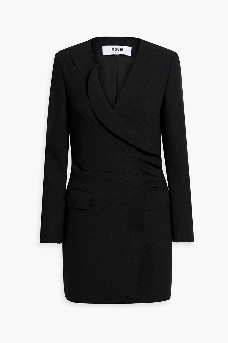 MSGM - Ruffled crepe mini dress - Black - IT 40