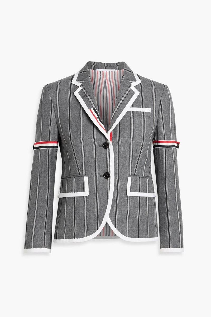 Thom Browne - Striped wool-twill blazer - Gray - IT 44