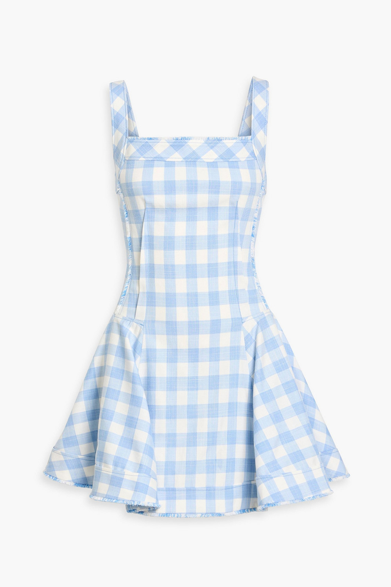 simkhai - hannalie gingham woven mini dress - blue - us 00