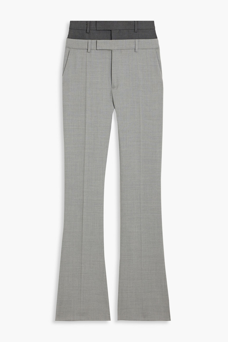 sportmax - lince layered wool flared pants - gray - it 36