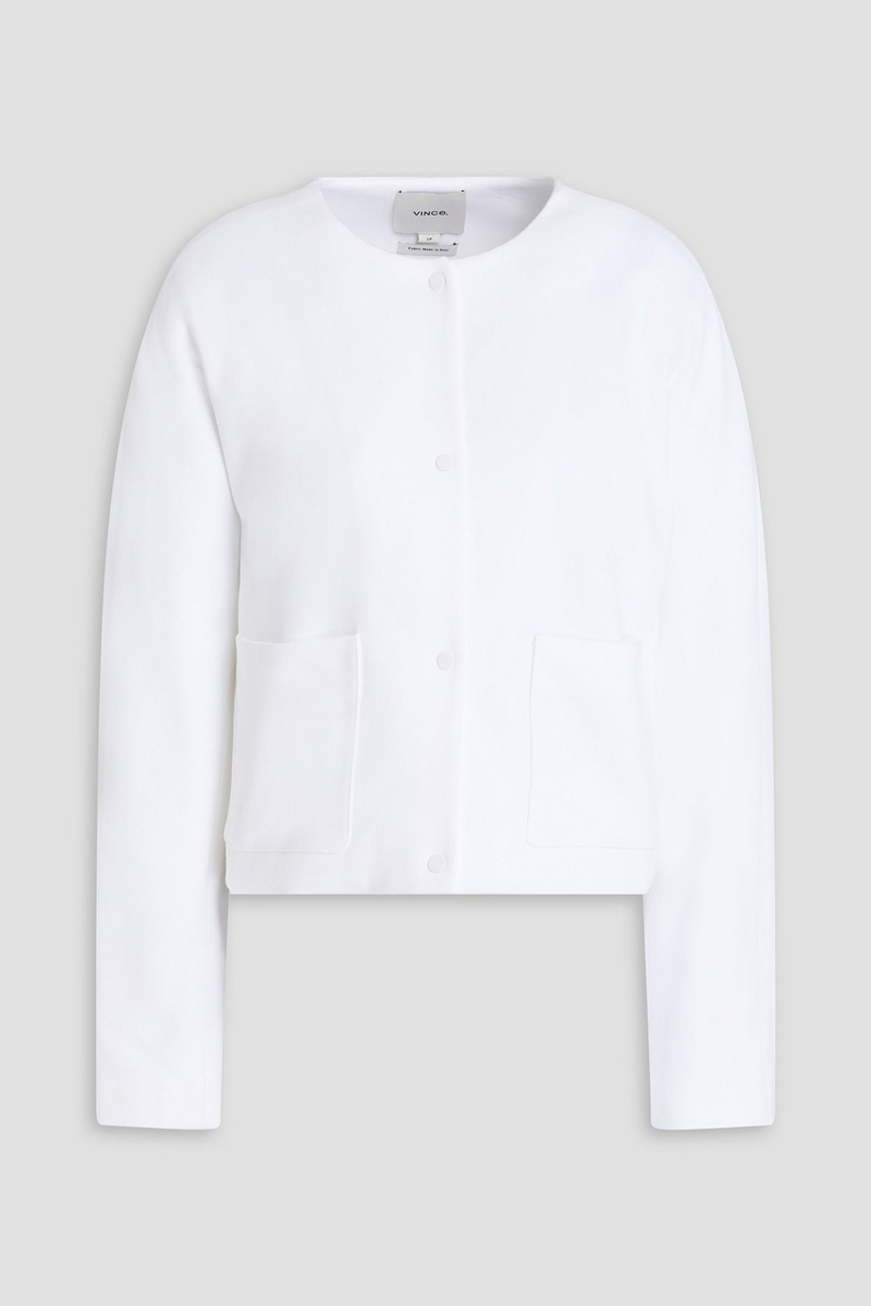 vince. - cotton-blend gabardine jacket - white - xxs