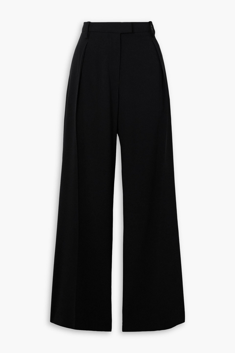 rag & bone - bennett pleated crepe wide-leg pants - black - us 0