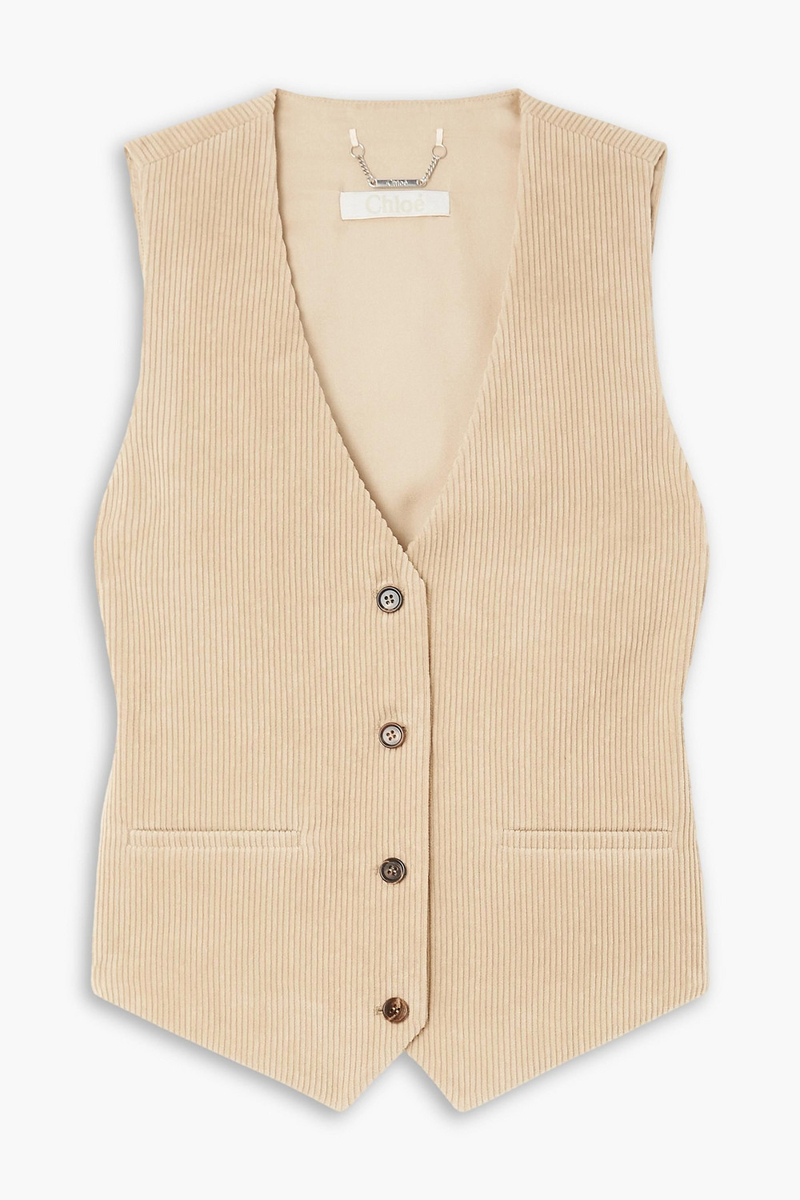 chloé - cotton-corduroy vest - neutral - fr 42