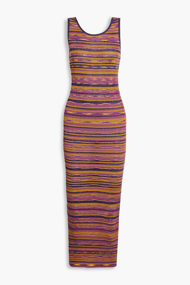 Missoni - Space-dyed striped crochet-knit midi dress - Purple - L