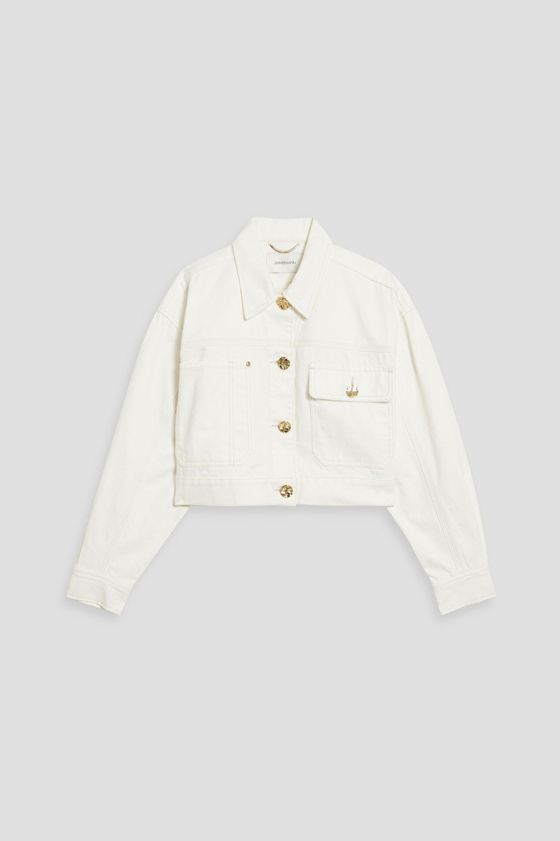 zimmermann - cropped denim jacket - white - 3