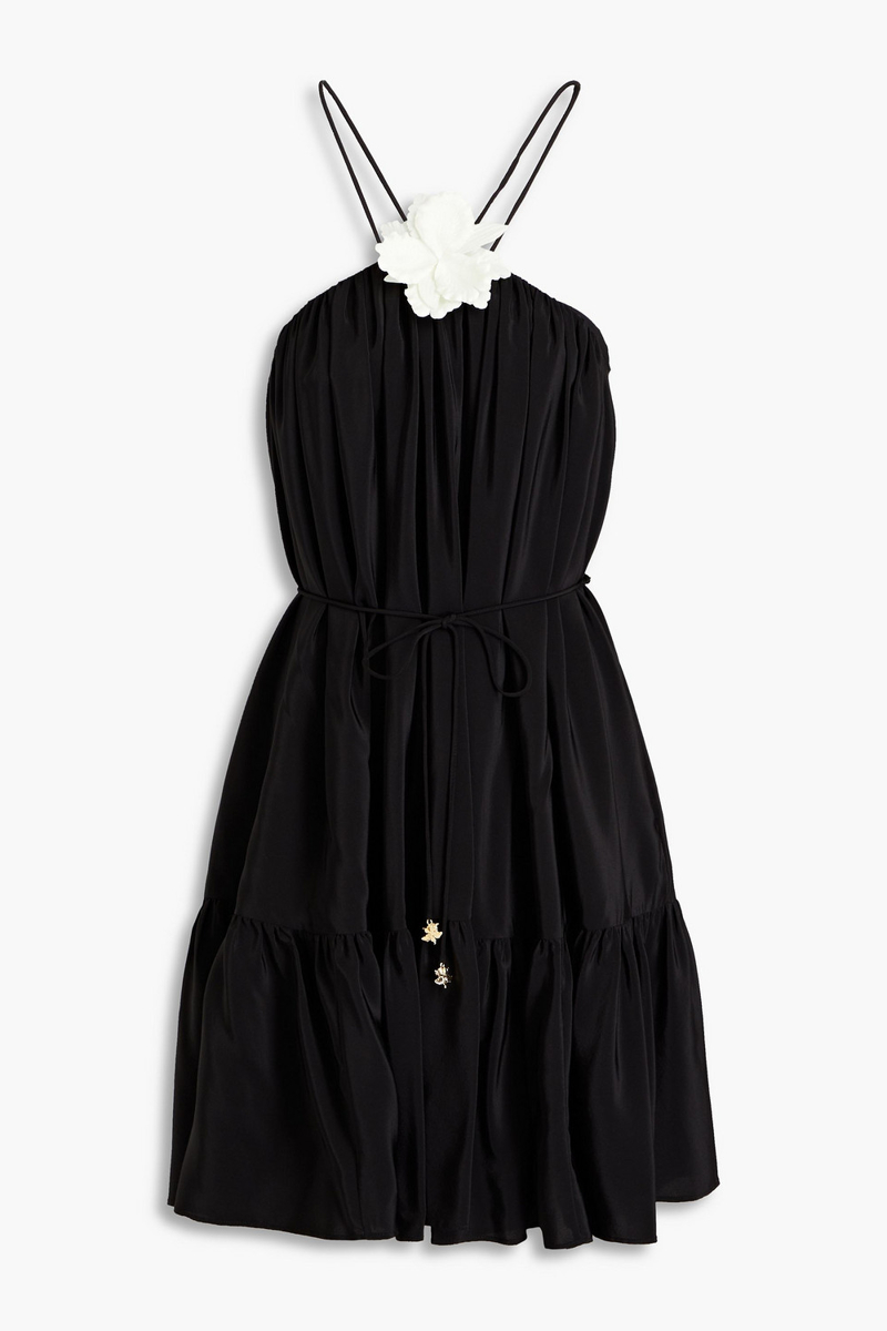 Zimmermann - Gathered silk mini dress - Black - 3