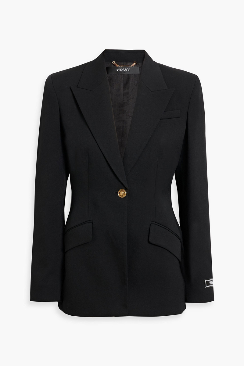 versace - wool-blend twill blazer - black - it 36