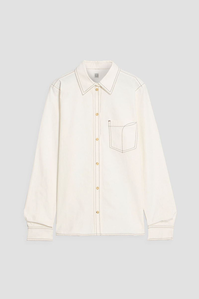 toteme - cotton-twill shirt - white - fr 36