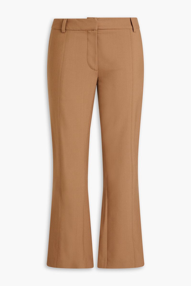 marni - wool-crepe kick-flare pants - brown - it 40