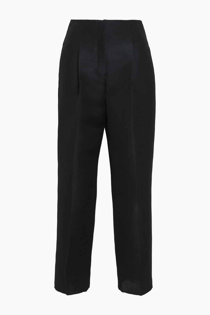 roberto cavalli - wool and mohair-blend straight-leg pants - black - it 38