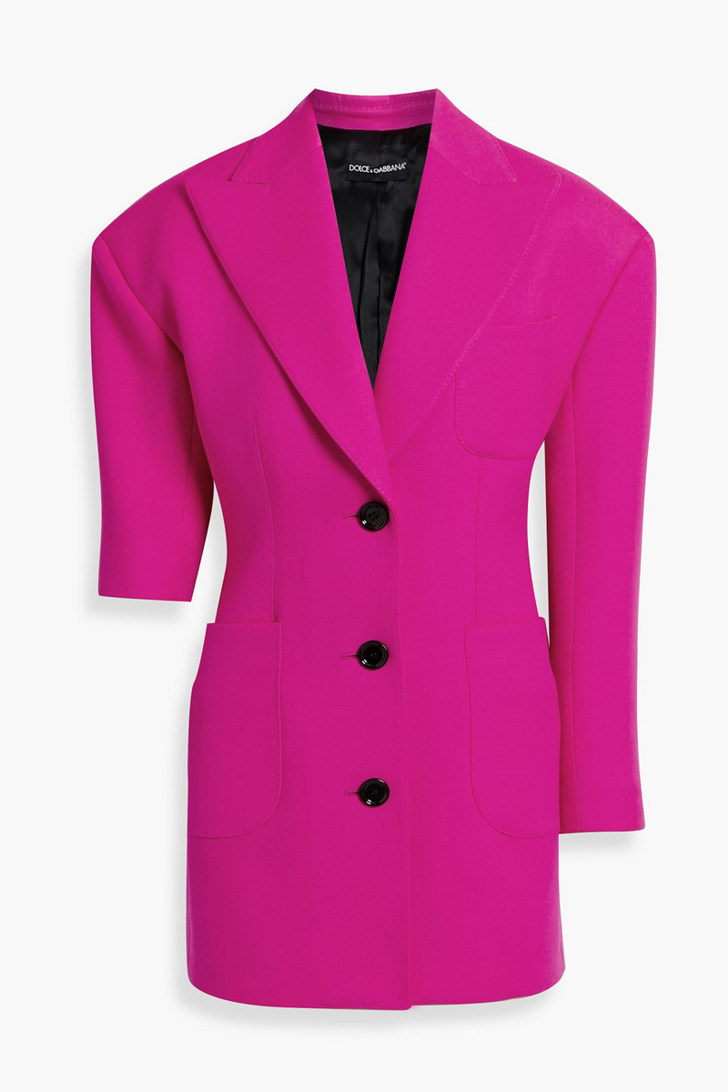 dolce&gabbana - asymmetric wool-gabardine blazer - pink - it 38