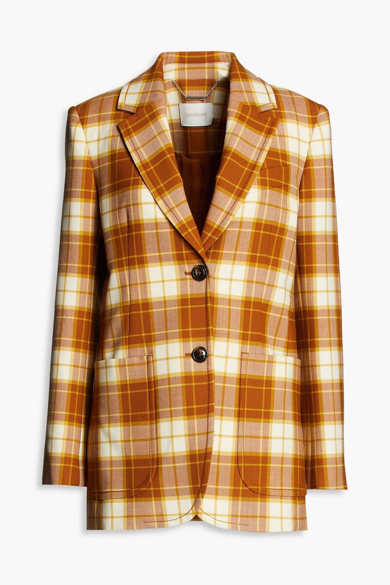 Zimmermann - Checked woven blazer - Brown - 00