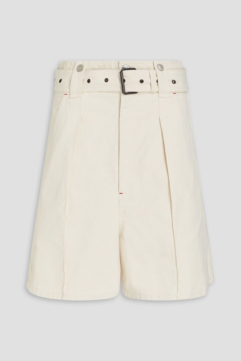 Isabel Marant - Delilaz belted pleated cotton-twill shorts - White - FR 38