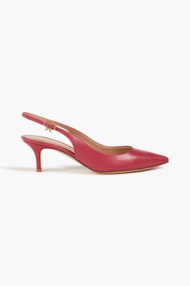 Gianvito Rossi - Ribbon 55 leather slingback pumps - Purple - EU 37