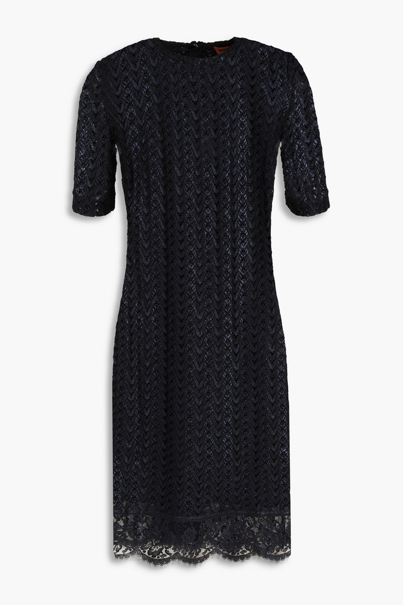 missoni - metallic crochet-knit wool-blend mini dress - black - it 38