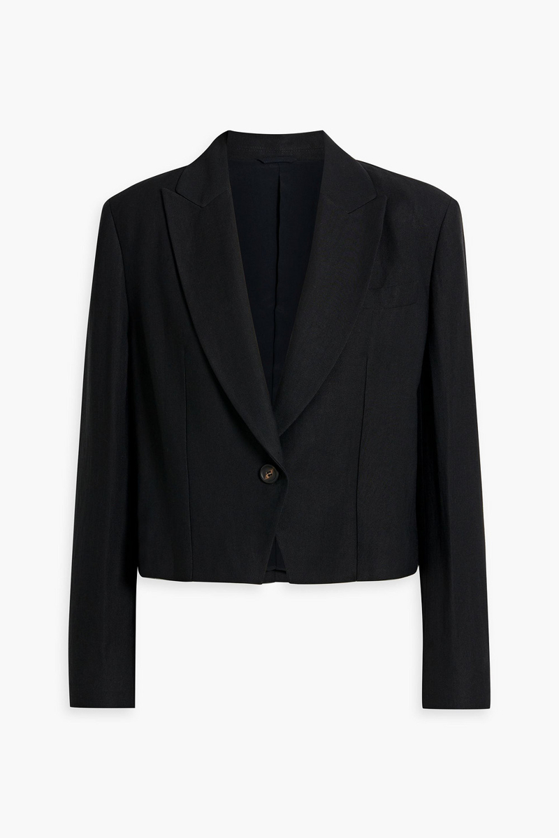 brunello cucinelli - cropped twill blazer - black - it 36