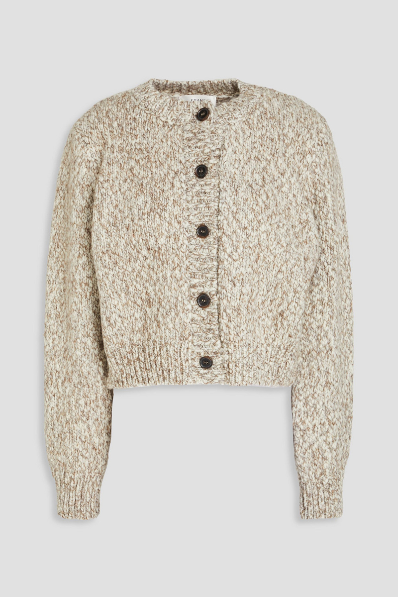 frame - wool-blend cardigan - white - l