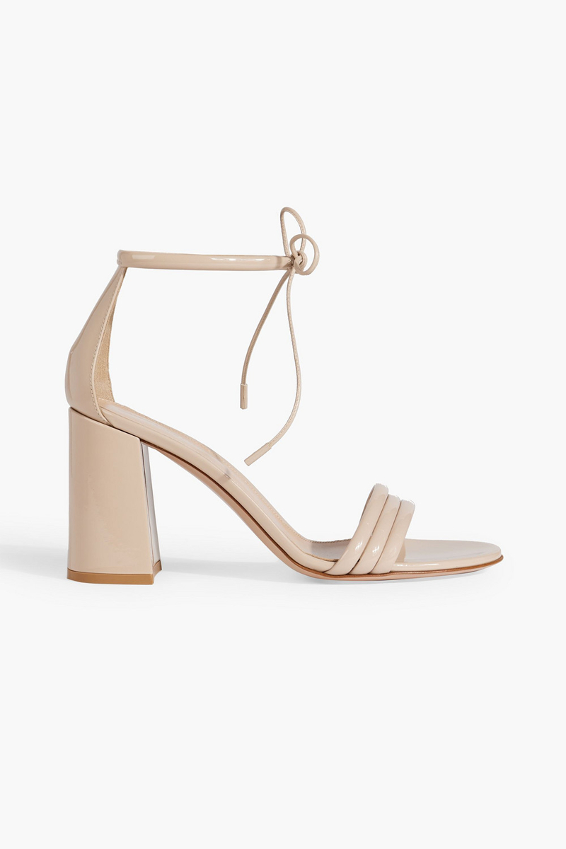 Gianvito Rossi - Sydney 85 patent-leather sandals - Neutral - EU 39.5