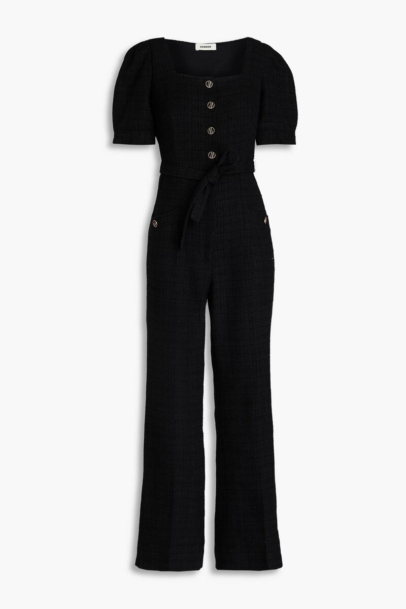 Sandro - Tweed jumpsuit - Black - FR 36