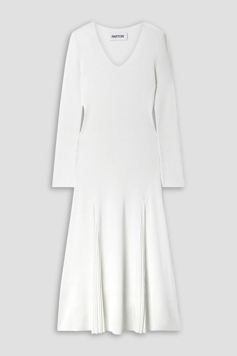 partow - Maddox ribbed-knit midi dress - White - XS
