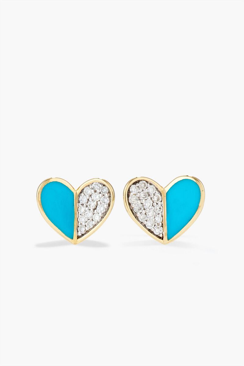Adina Reyter - 14-karat gold, diamond and enamel earrings - Metallic - OneSize
