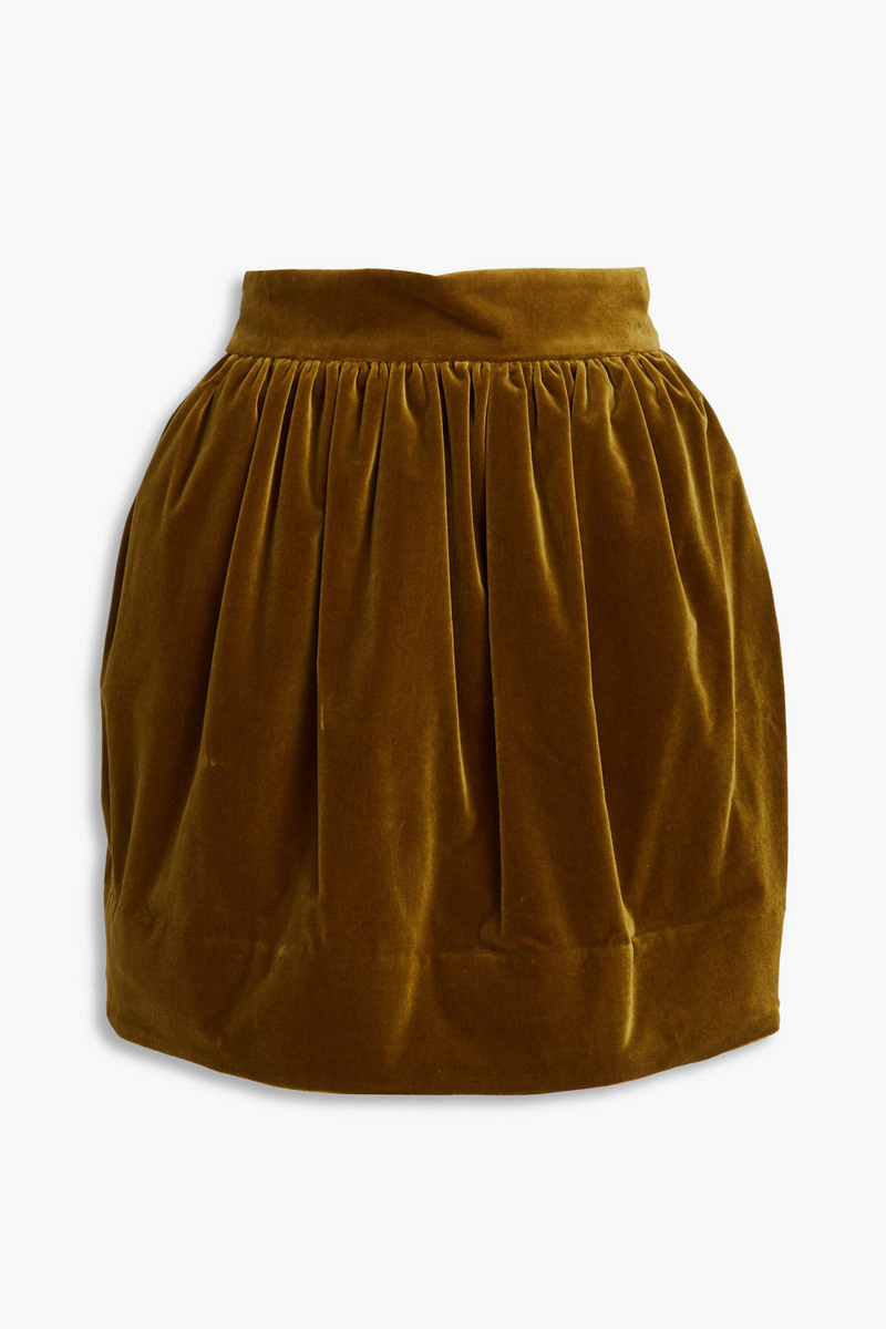 zimmermann - cotton-blend velvet mini skirt - green - 00