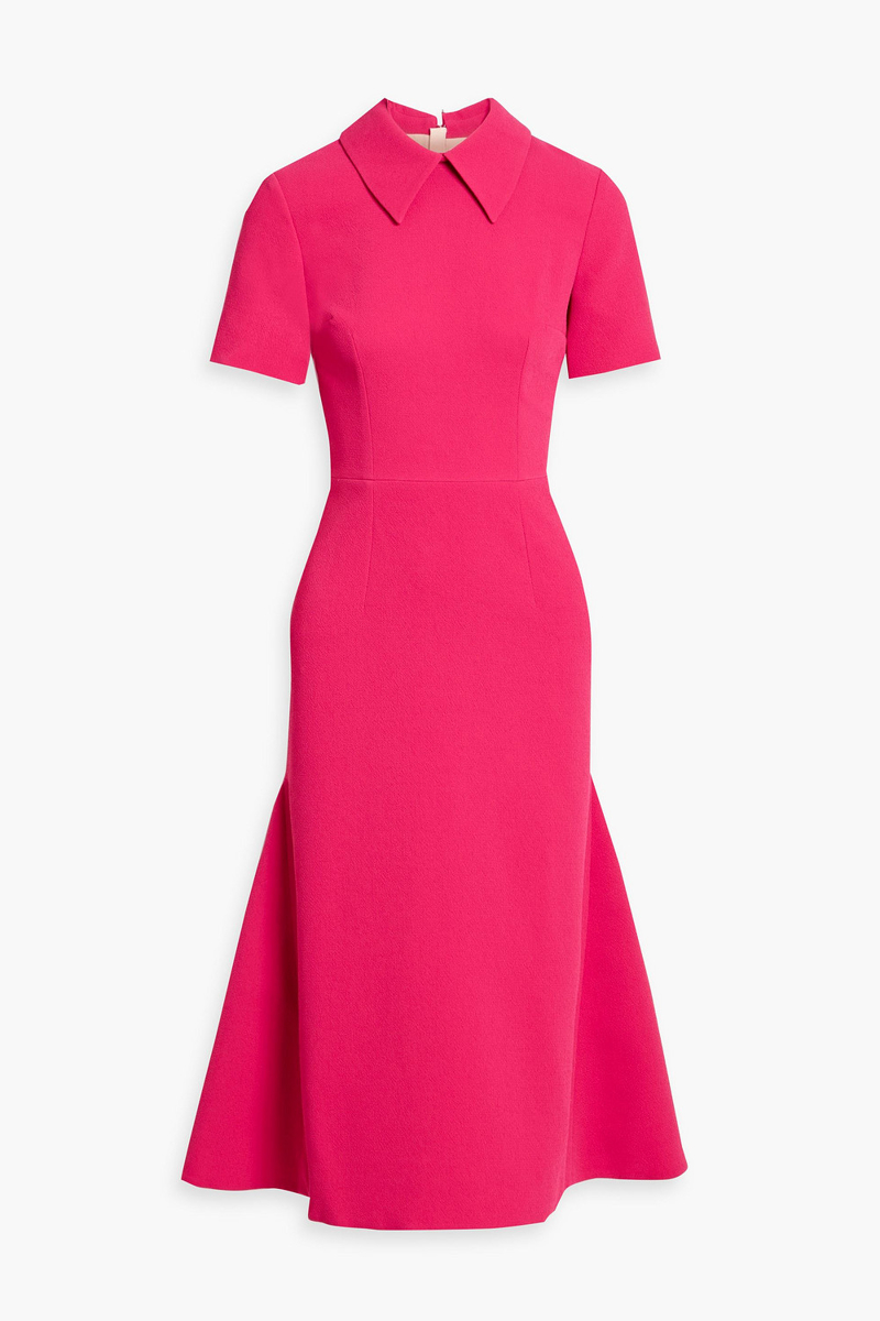 emilia wickstead - eman crepe midi shirt dress - pink - uk 12