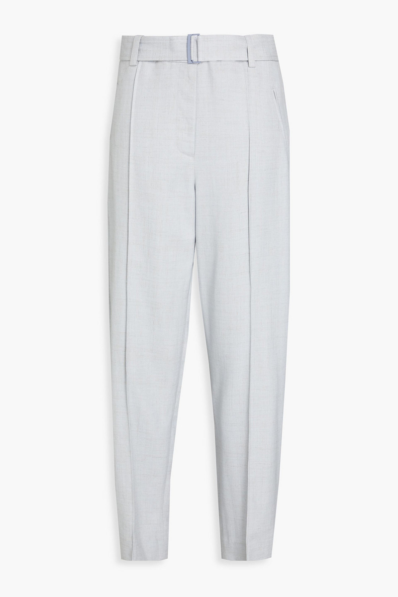 3.1 phillip lim - belted woven tapered pants - gray - us 4