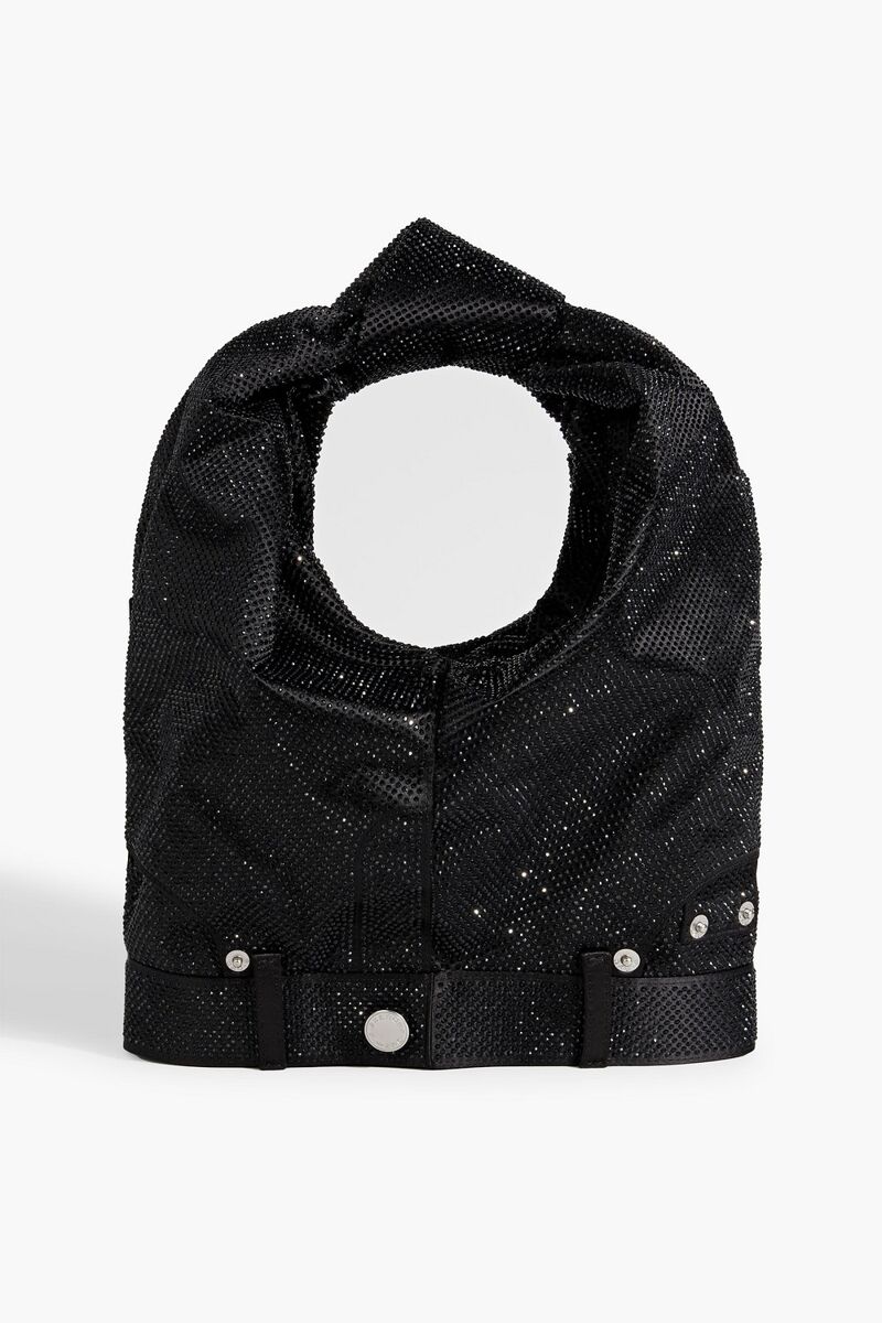 Alexander Wang - Crystal-embellished satin shoulder bag - Black - OneSize