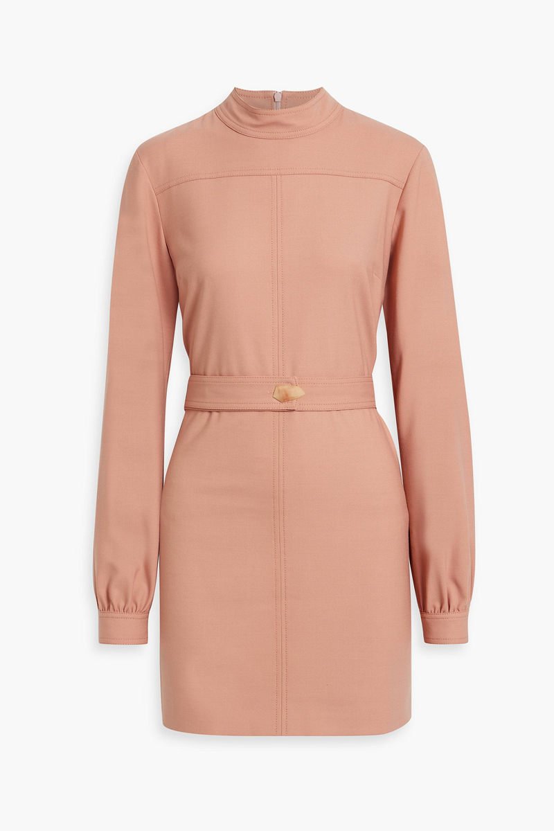 Victoria Beckham - Belted twill mini dress - Pink - UK 12
