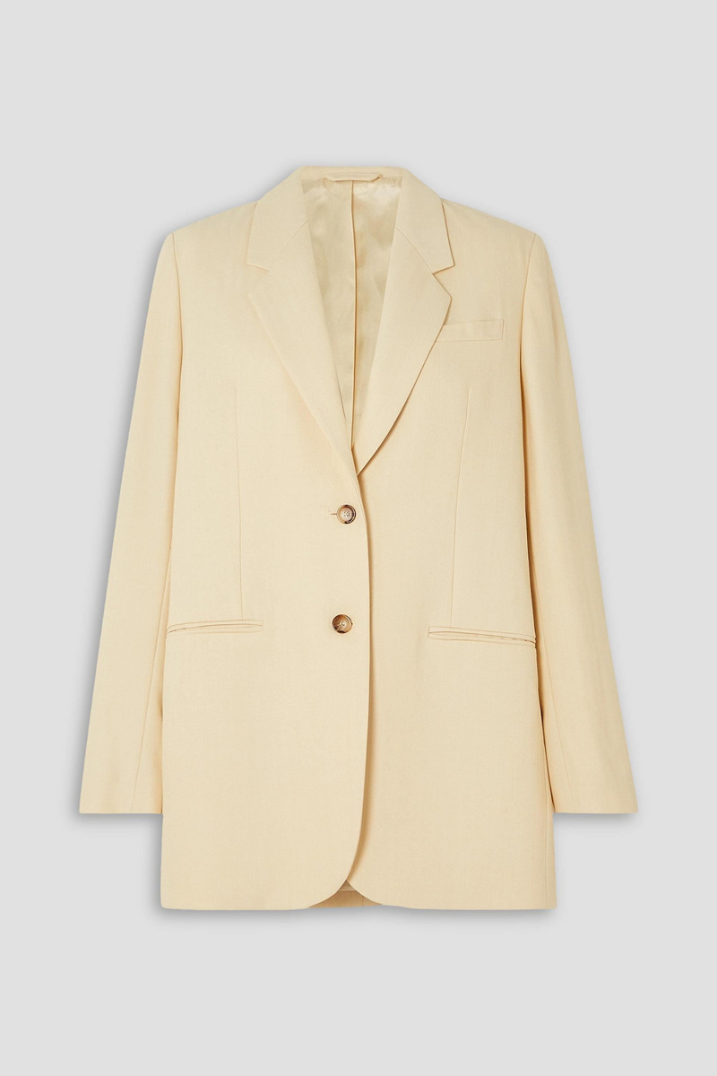 toteme - herringbone woven blazer - white - fr 34