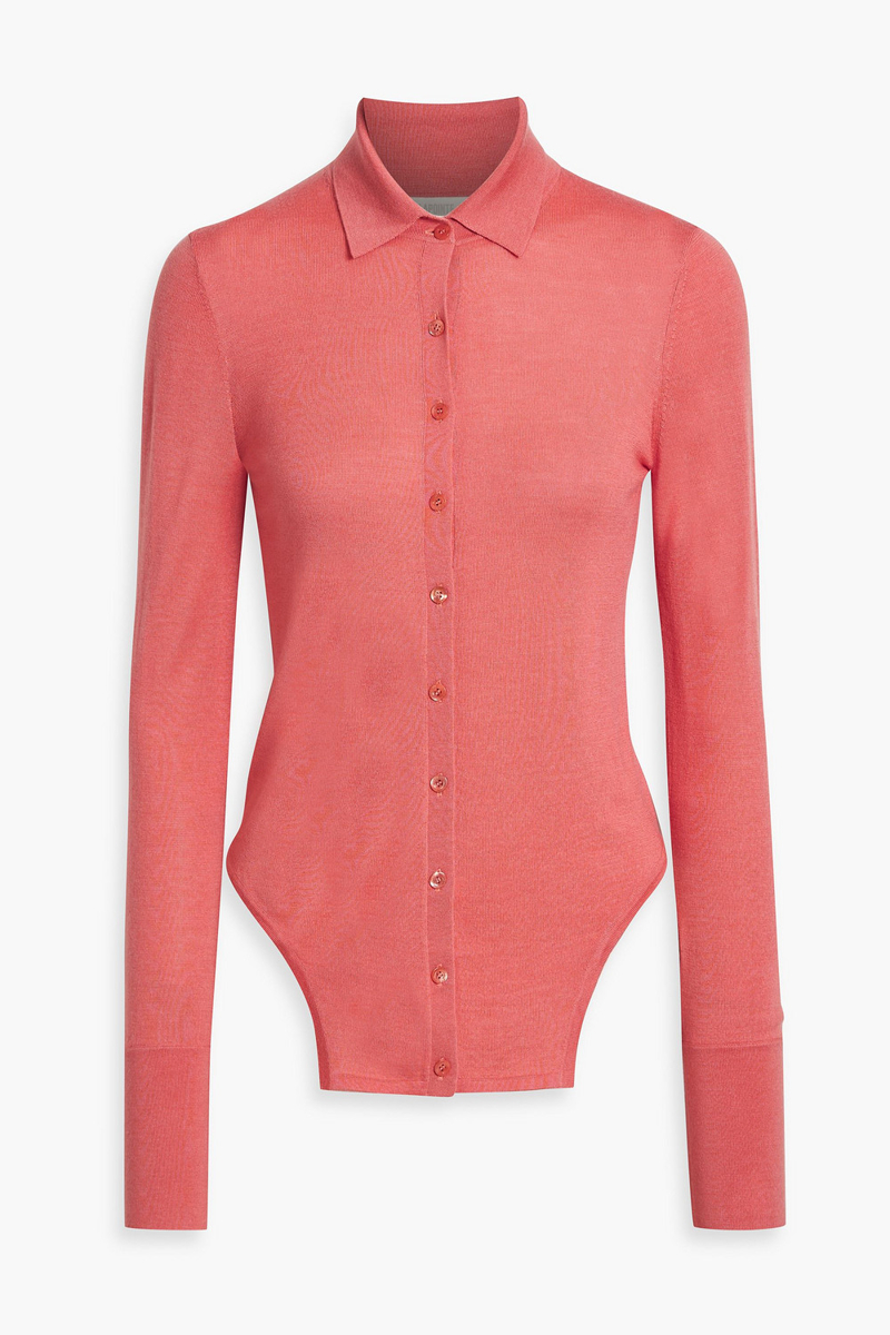 Lapointe - Asymmetric wool, silk and cashmere-blend cardigan - Pink - XS