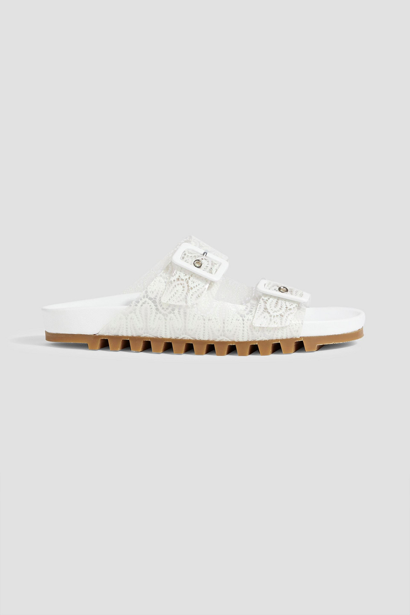 Missoni - Buckled metallic crochet-knit and PVC sandals - White - EU 40