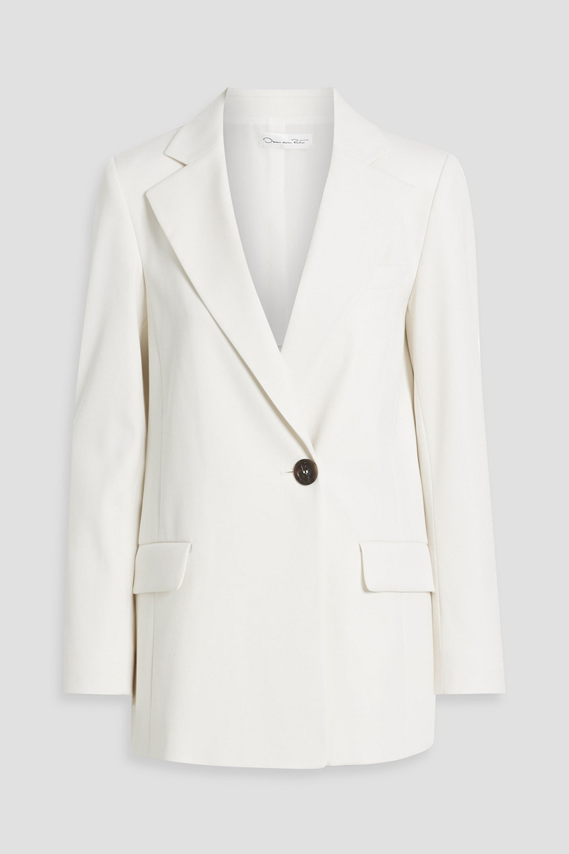 oscar de la renta - wool-blend twill blazer - white - us 6
