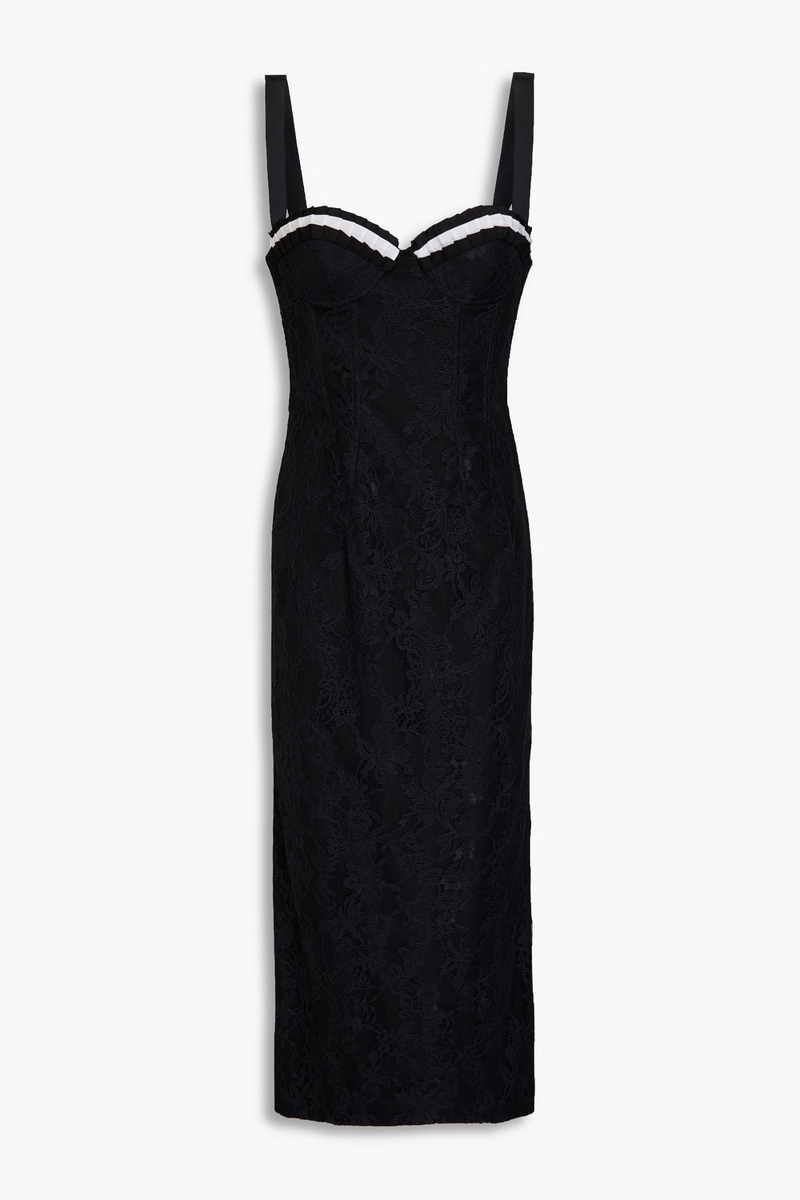 moschino - lace midi dress - black - it 44