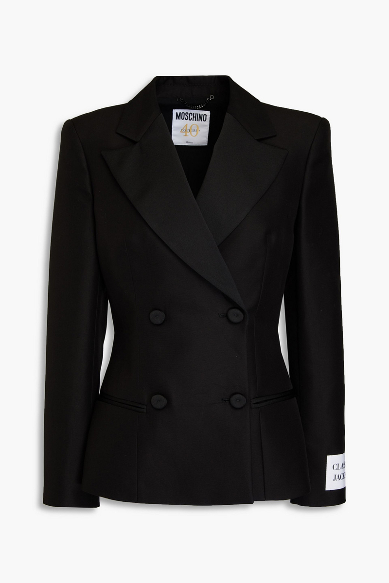 moschino - double-breasted crepe blazer - black - it 38