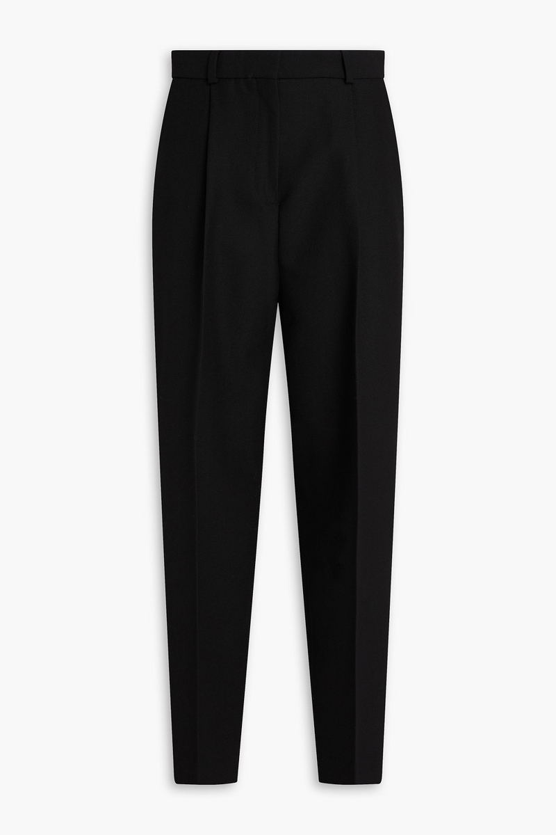 toteme - pleated grain de poudre tapered pants - black - fr 32