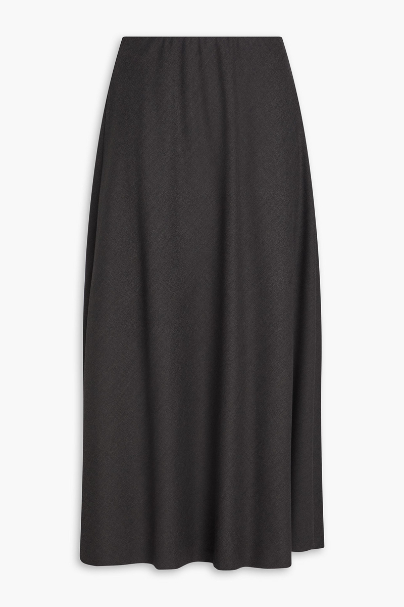 brunello cucinelli - wool-blend twill midi skirt - gray - it 48