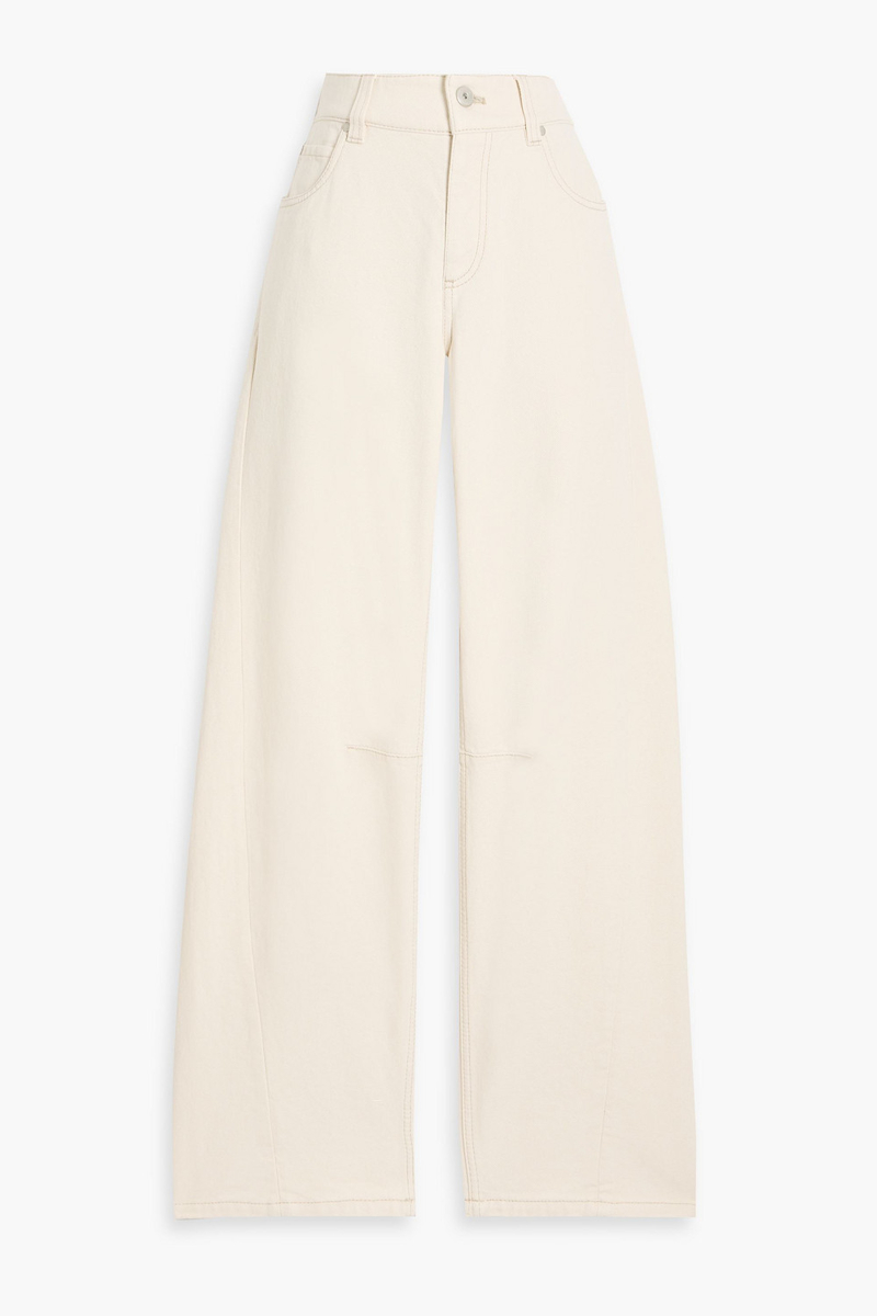 brunello cucinelli - high-rise wide-leg jeans - white - it 40