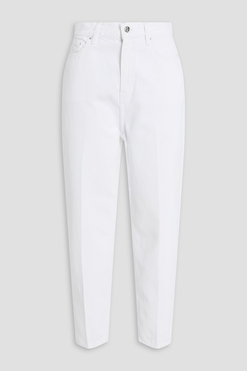 toteme - high-rise tapered jeans - white - 24w/ 30l