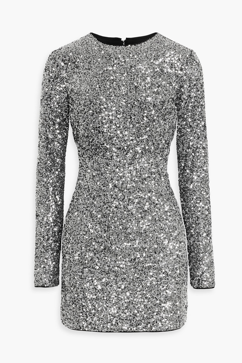frame - sequined tulle mini dress - metallic - xl