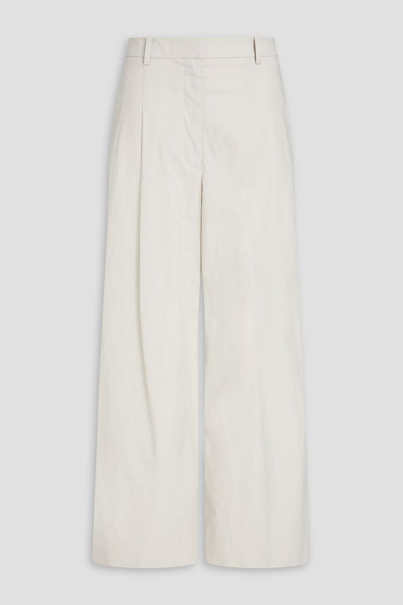 3.1 phillip lim - cotton-blend canvas wide-leg pants - white - us 00