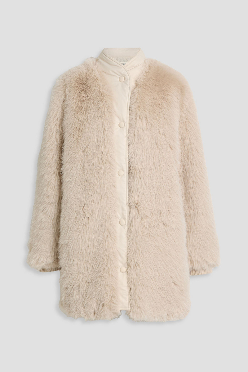 perfect moment - shell-trimmed plush coat - white - m