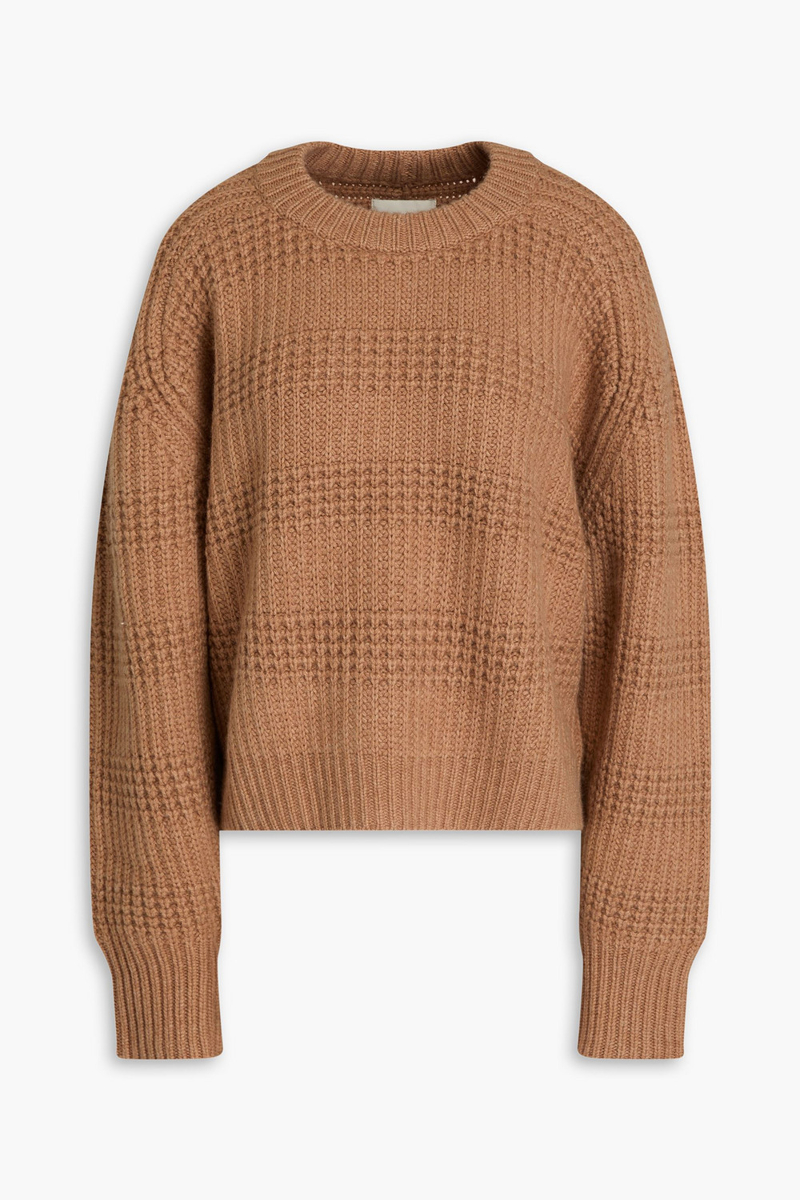 loulou studio - duba oversized ribbed cashmere sweater - brown - l
