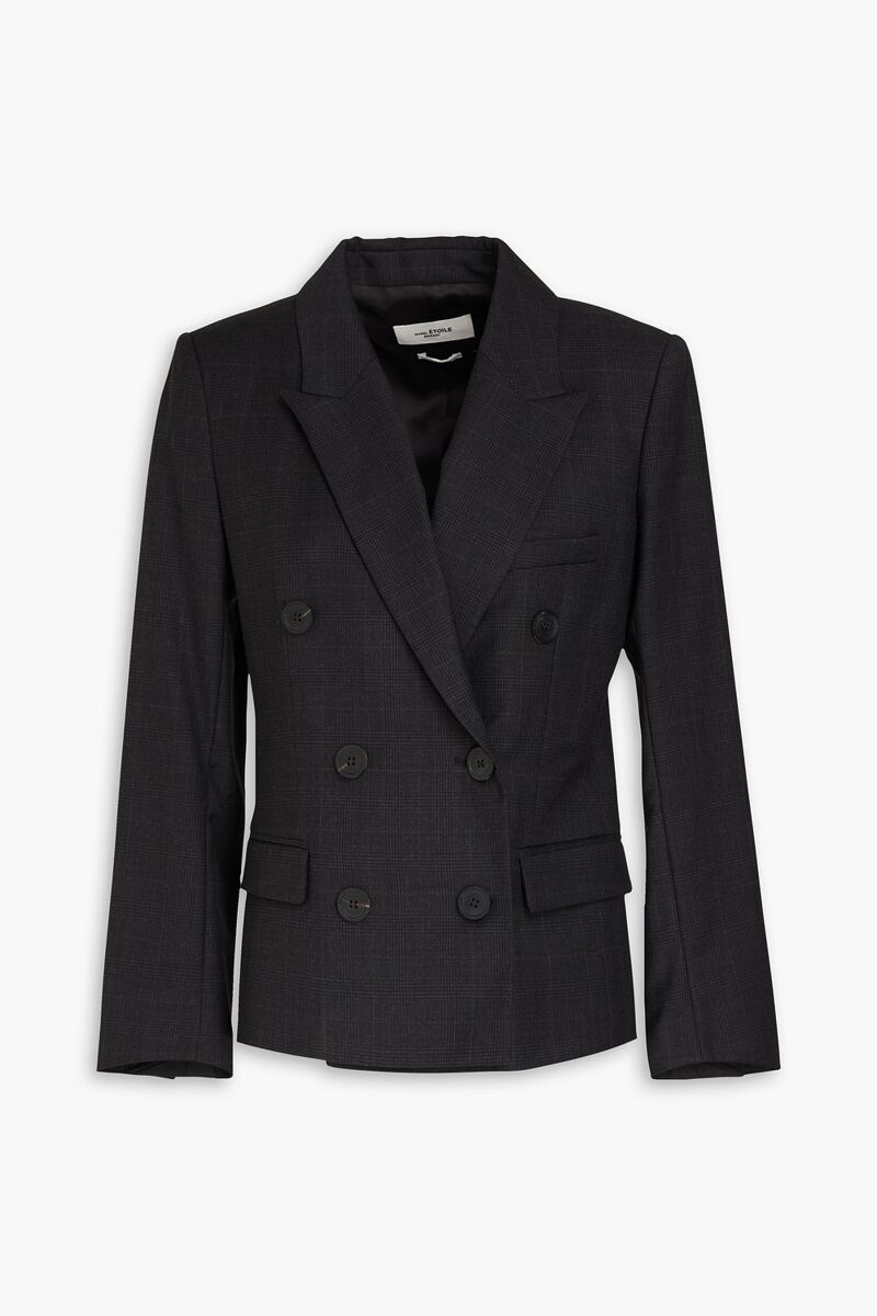 Marant Étoile - Visby Prince of Wales checked wool-twill blazer - Gray - FR 34