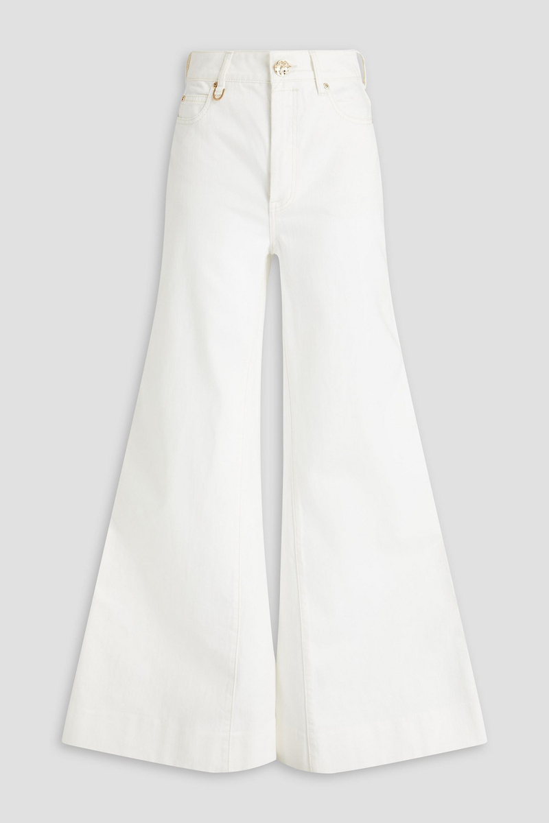 zimmermann - high-rise wide-leg jeans - white - 24
